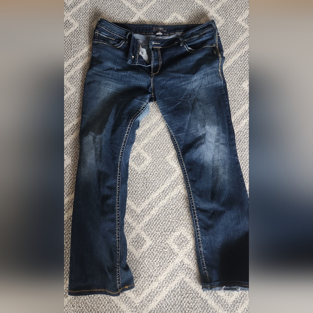 Silver Jeans Women's Dark Blue Bootcut Aiko Jeans *HEMMED*